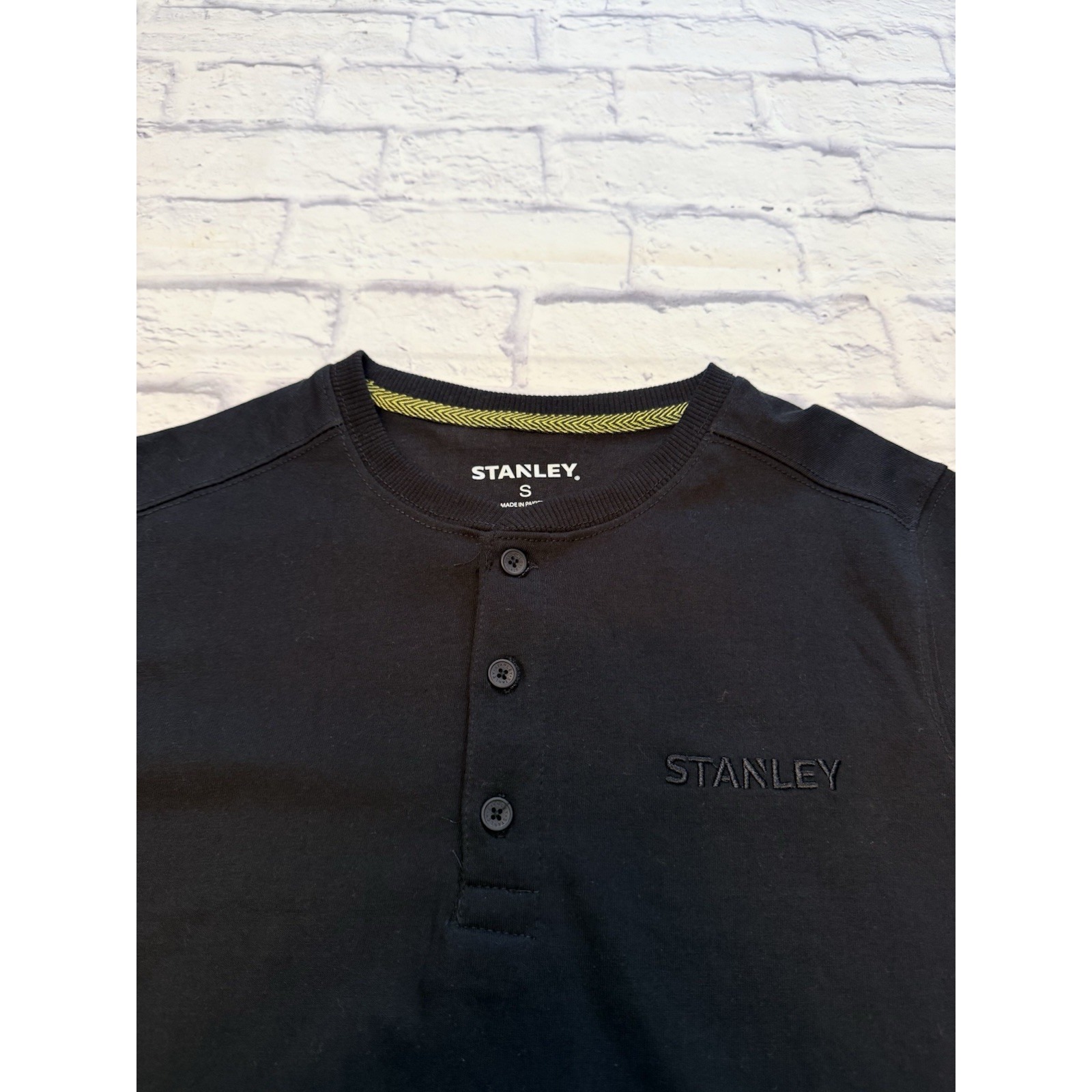 Stanley Workwear Men's Small Cotton Blend Black Henley Long Sleeve Shirt, Nwt — image 2 of 8